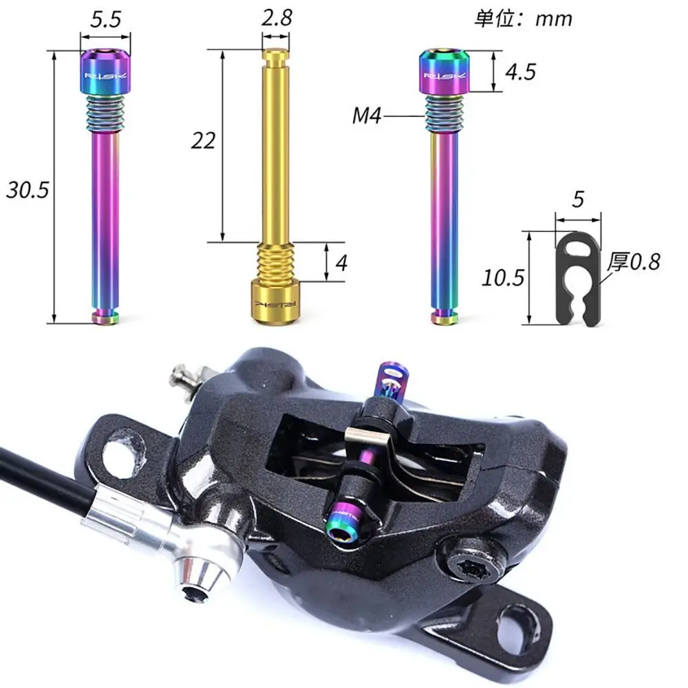 Tornillos para freno de disco de titanio para bicicleta, dorados - imagen 3