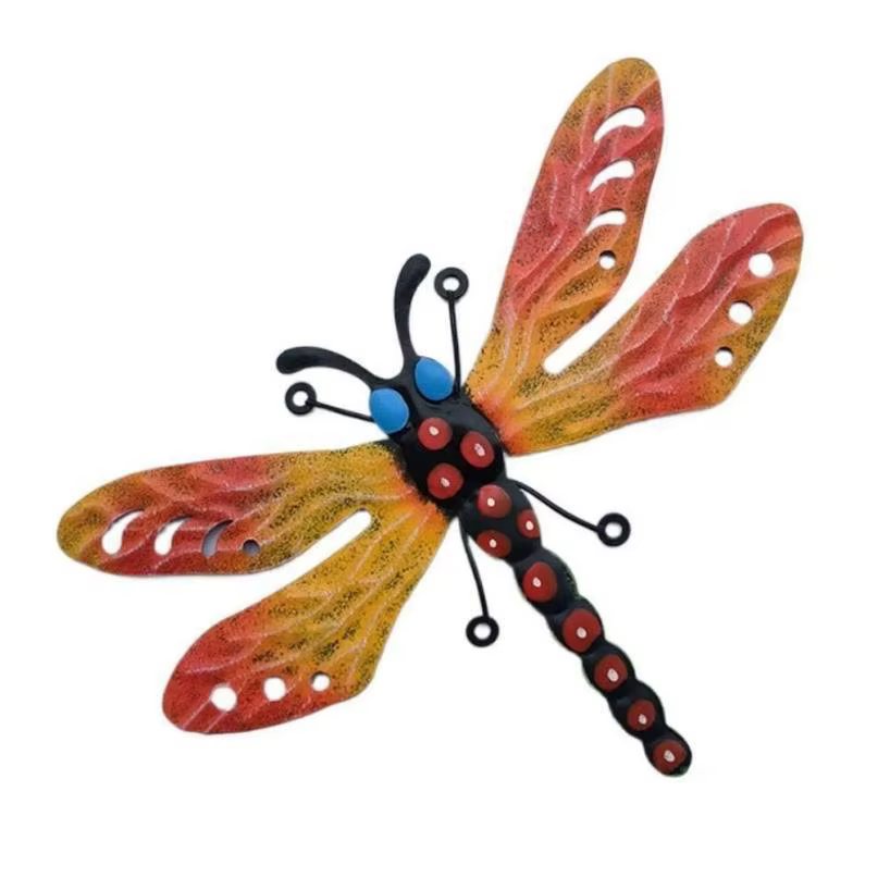 Escultura de jardín de hierro 3D libélula y abeja para exterior - imagen 5