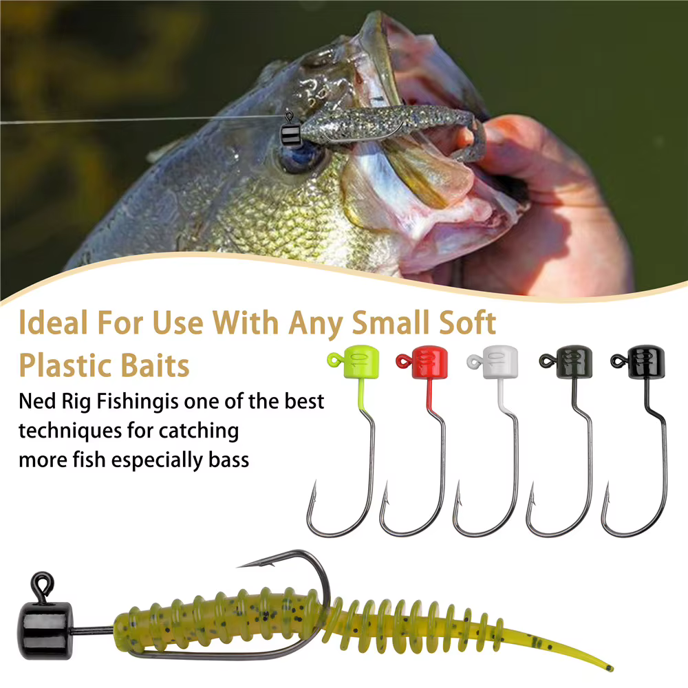 Anzuelos Jig Head con púas – Vástago largo para vinilo lubina y trucha - imagen 5