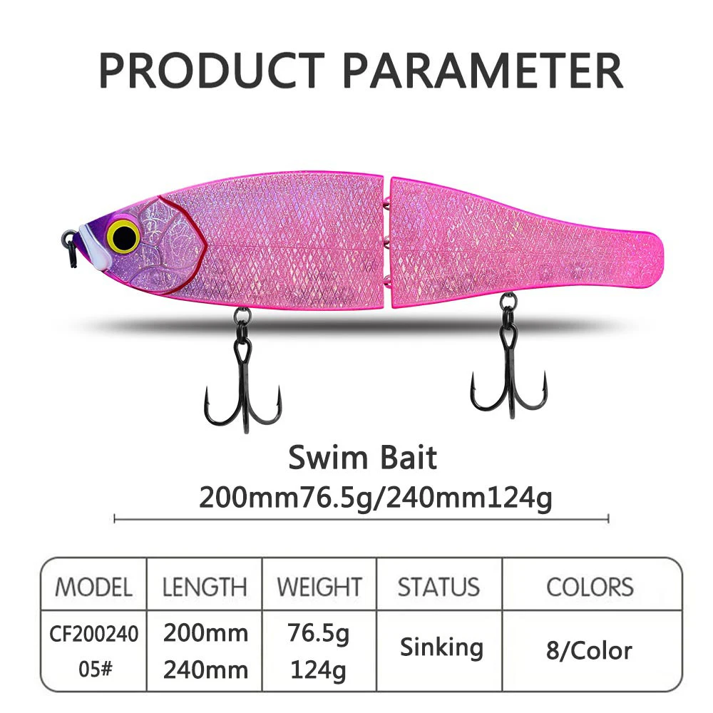 Jerkbait multiarticulado de hundimiento lento, acción escape - imagen 3