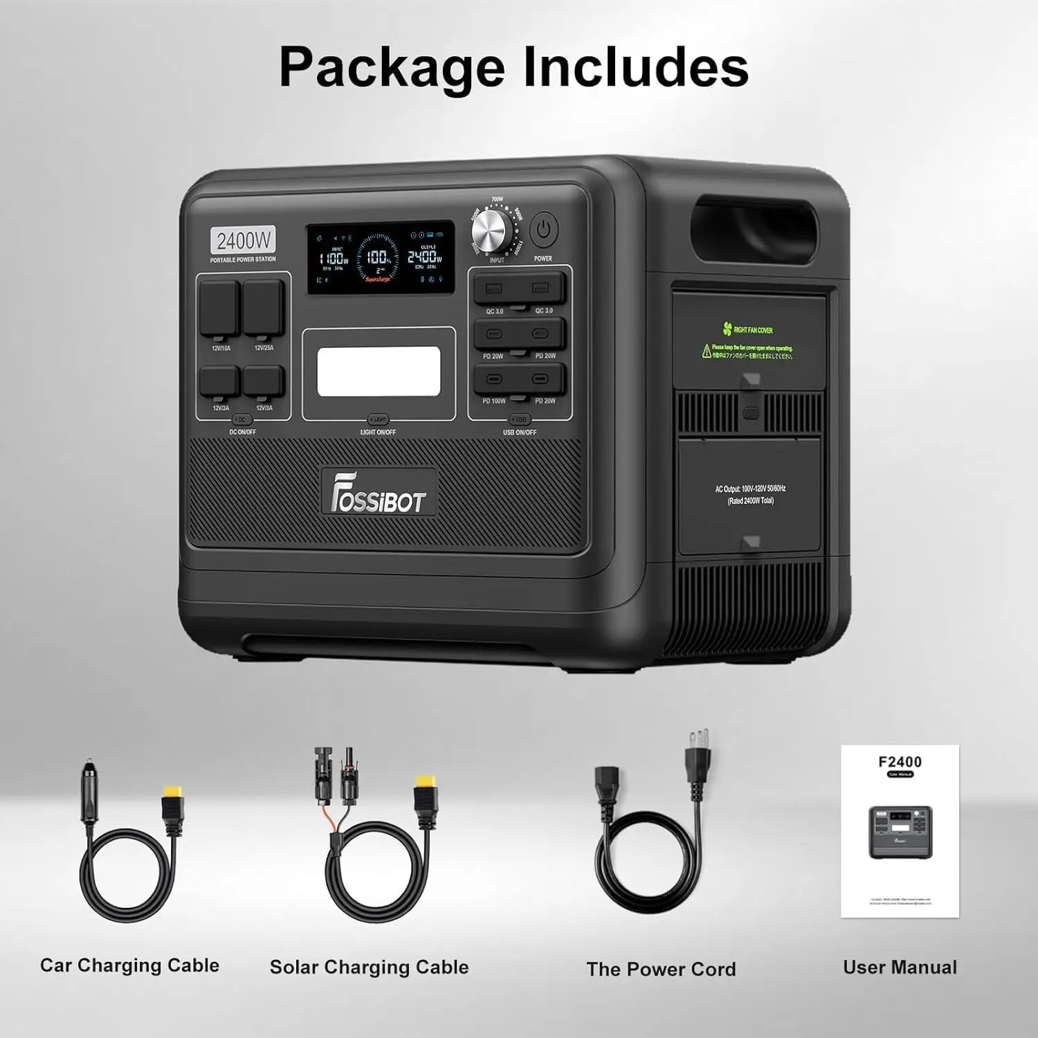 FOSSIBOT F2400 estación de alimentación portátil para pesca y camping - imagen 4