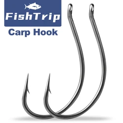 Anzuelos planos forjados FishTrip – Baja visibilidad para carpa