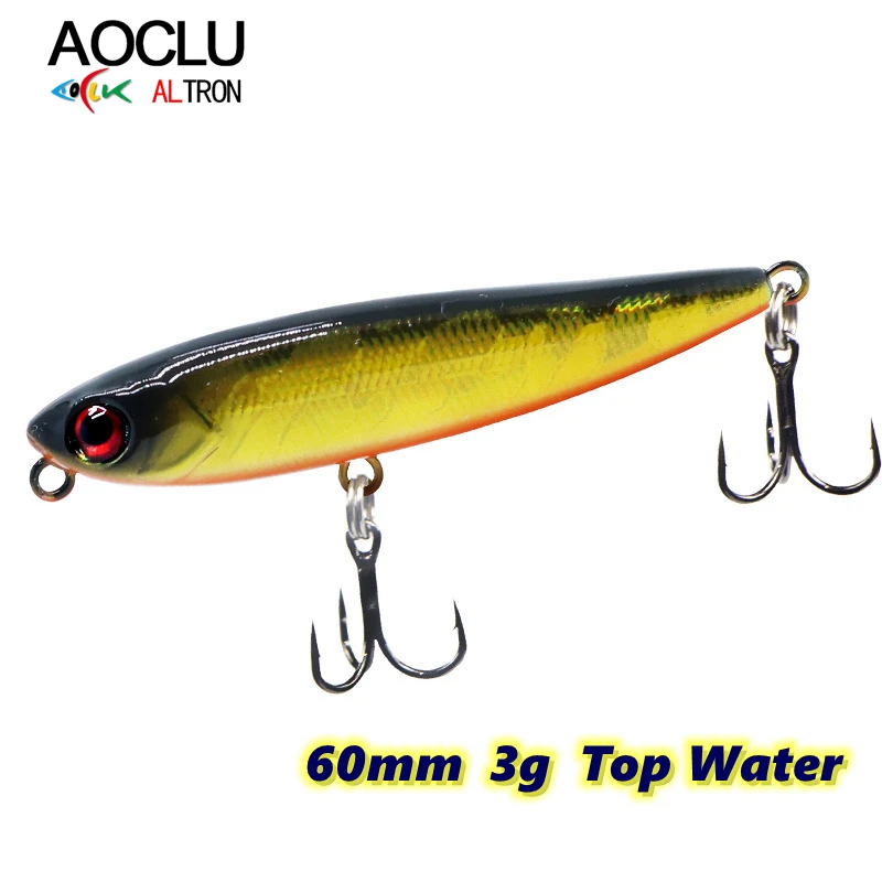 AOCLU Cebo de lápiz flotante duro con anzuelos triples – Superficie
