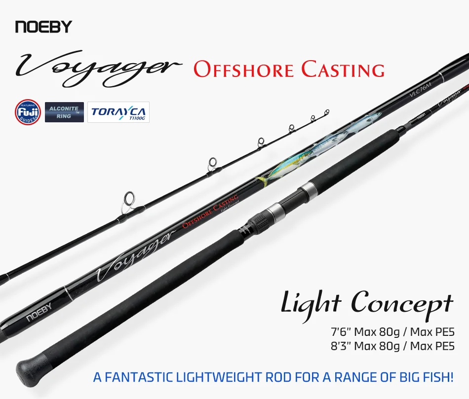Caña NOEBY VOYAGER Light Concept Popping en uso