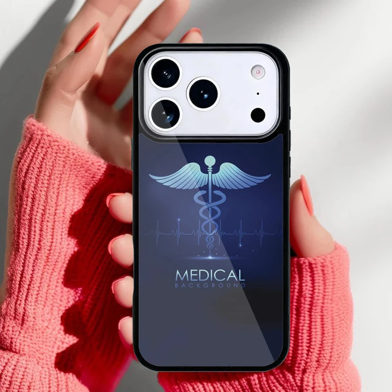 Funda con diseño médico y caduceo