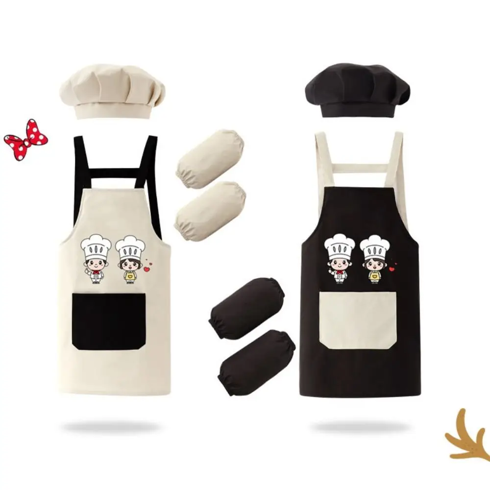 Delantal infantil impermeable con gorro de chef y mangas para pintar - imagen 3