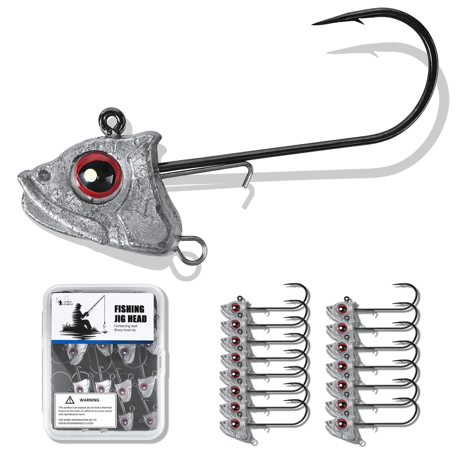 FREE FISHER Jigheads Ned Rig con ojos 3D y retenedor de cebo - imagen 3