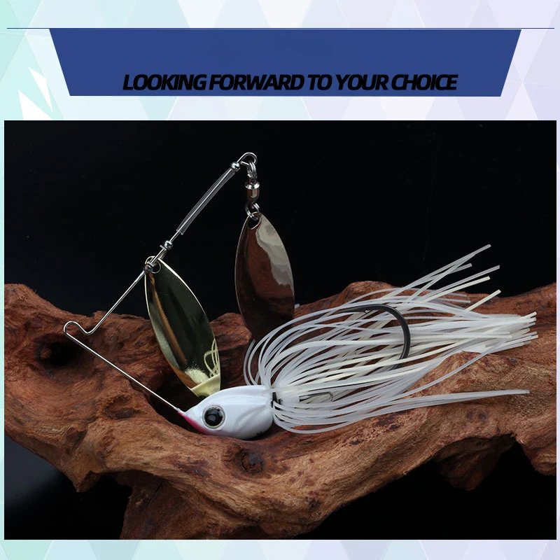 LETOYO Spinnerbait señuelo para lubina y lucio con falda giratoria - imagen 3