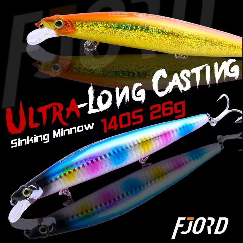 FJORD 140S Señuelo Tungsteno Lubina – Imitación de Pececillo para Mar