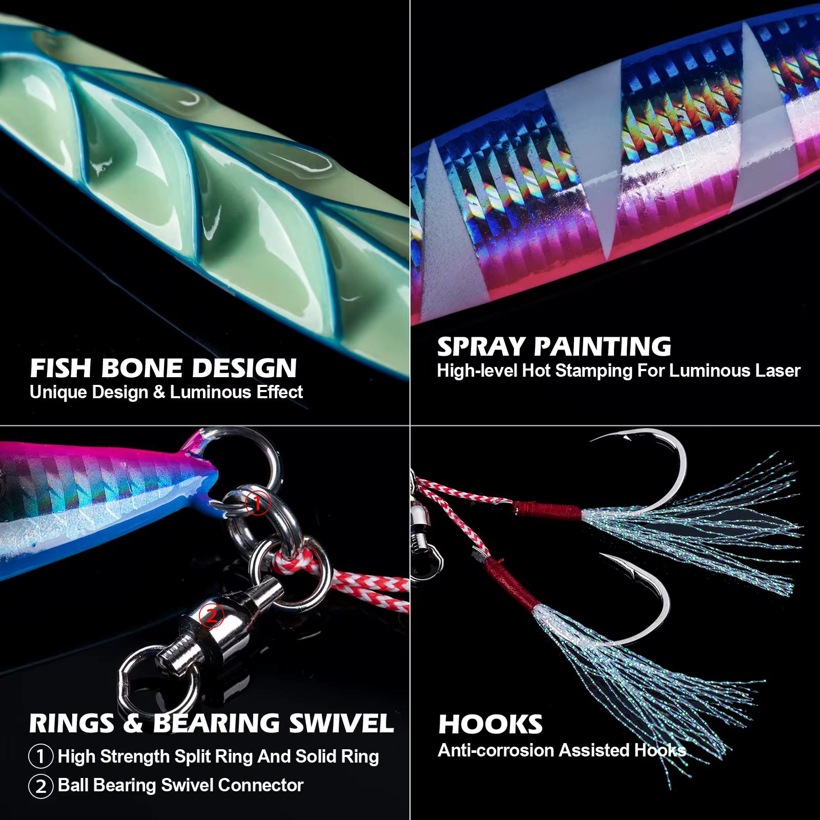 Goture Slow Jig Luminoso para Jigging en Salada con Anzuelos - imagen 5