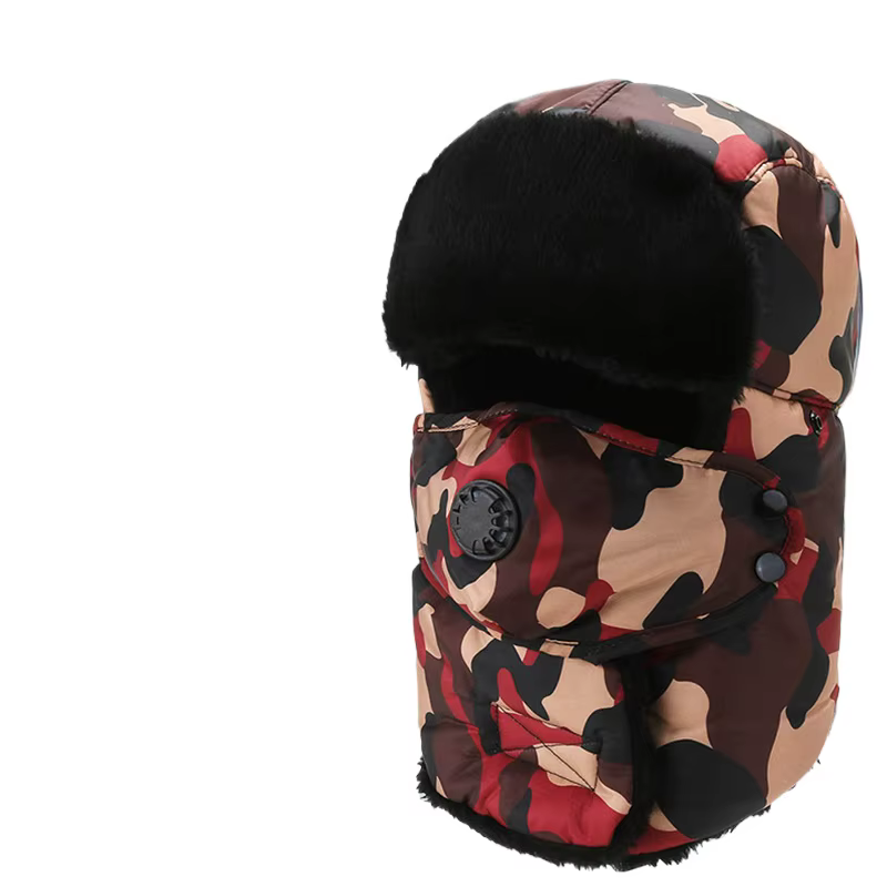 Gorro de pesca hombre térmico terciopelo camuflaje invierno caliente - imagen 3