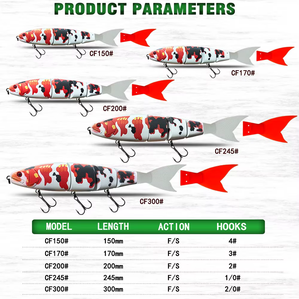 Top Tackle Swimbait articulado – Señuelo flotante gigante - imagen 5