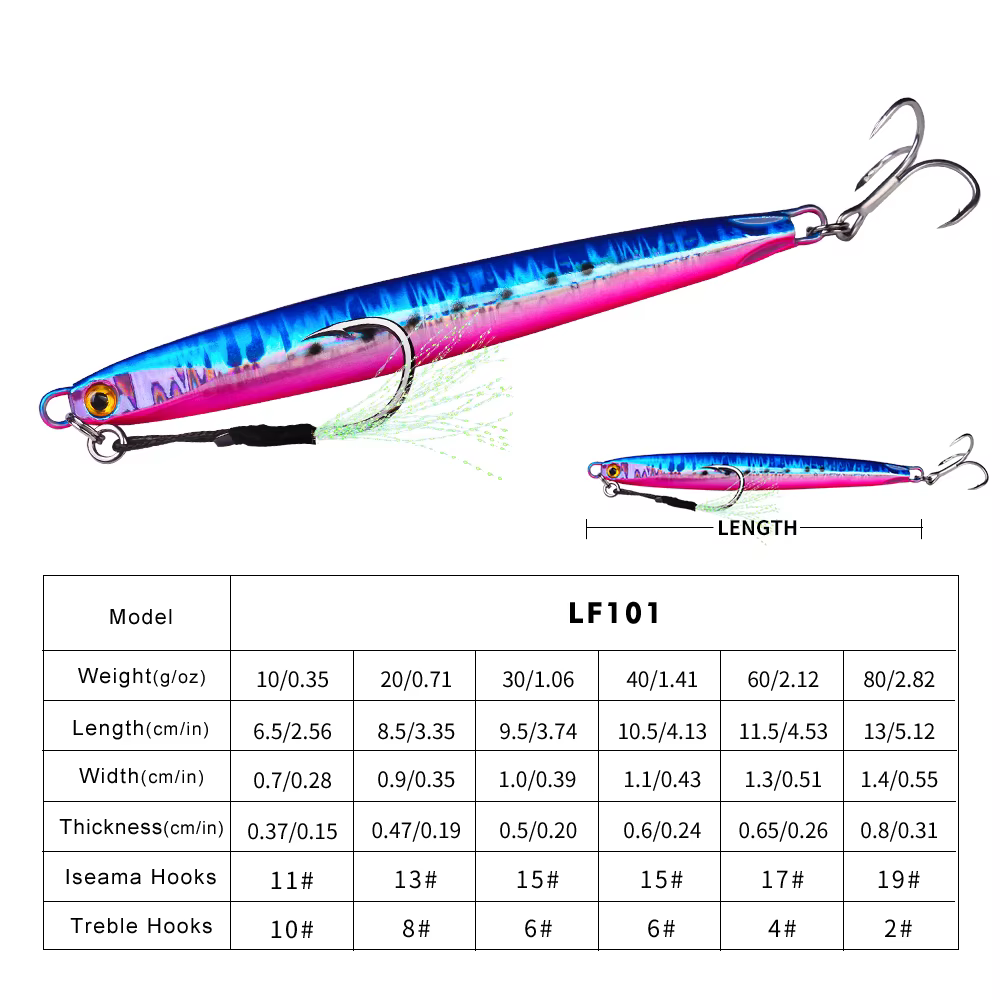 Señuelo metálico hundible PROBEROS para pesca de lubina