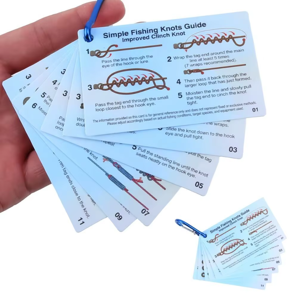Tarjeta de Nudos de Pesca Impermeable con Mosquetón - imagen 3