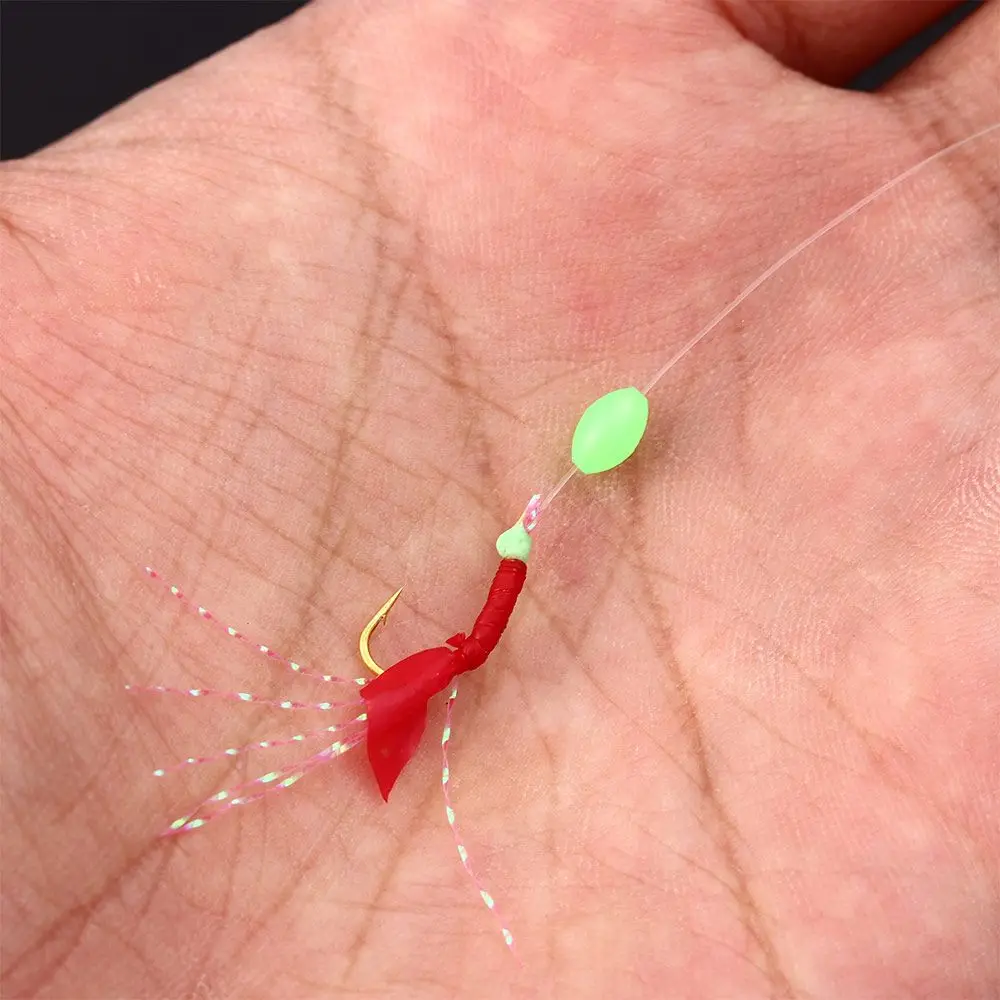 Aparejos Sabiki con plumas y señuelo de falda para pesca en cadena - imagen 2