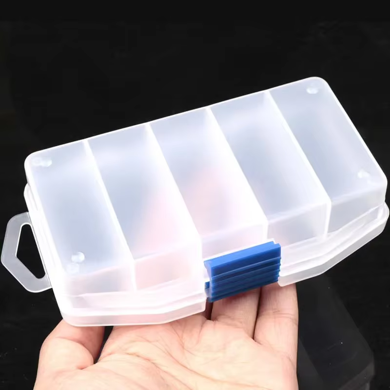 Caja de señuelos con 5 compartimentos - Estuche de pesca