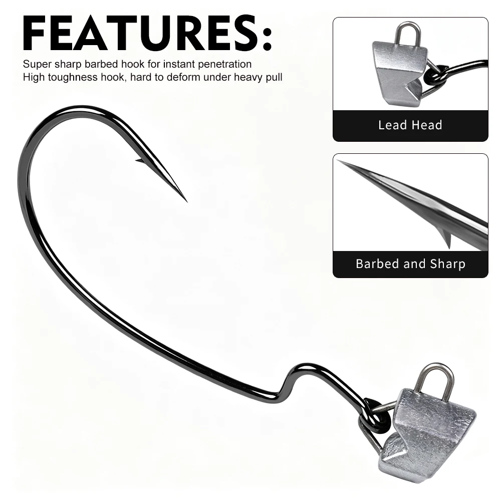 Anzuelos Jig Head offset Proberos de plomo triangular para lubina - imagen 3