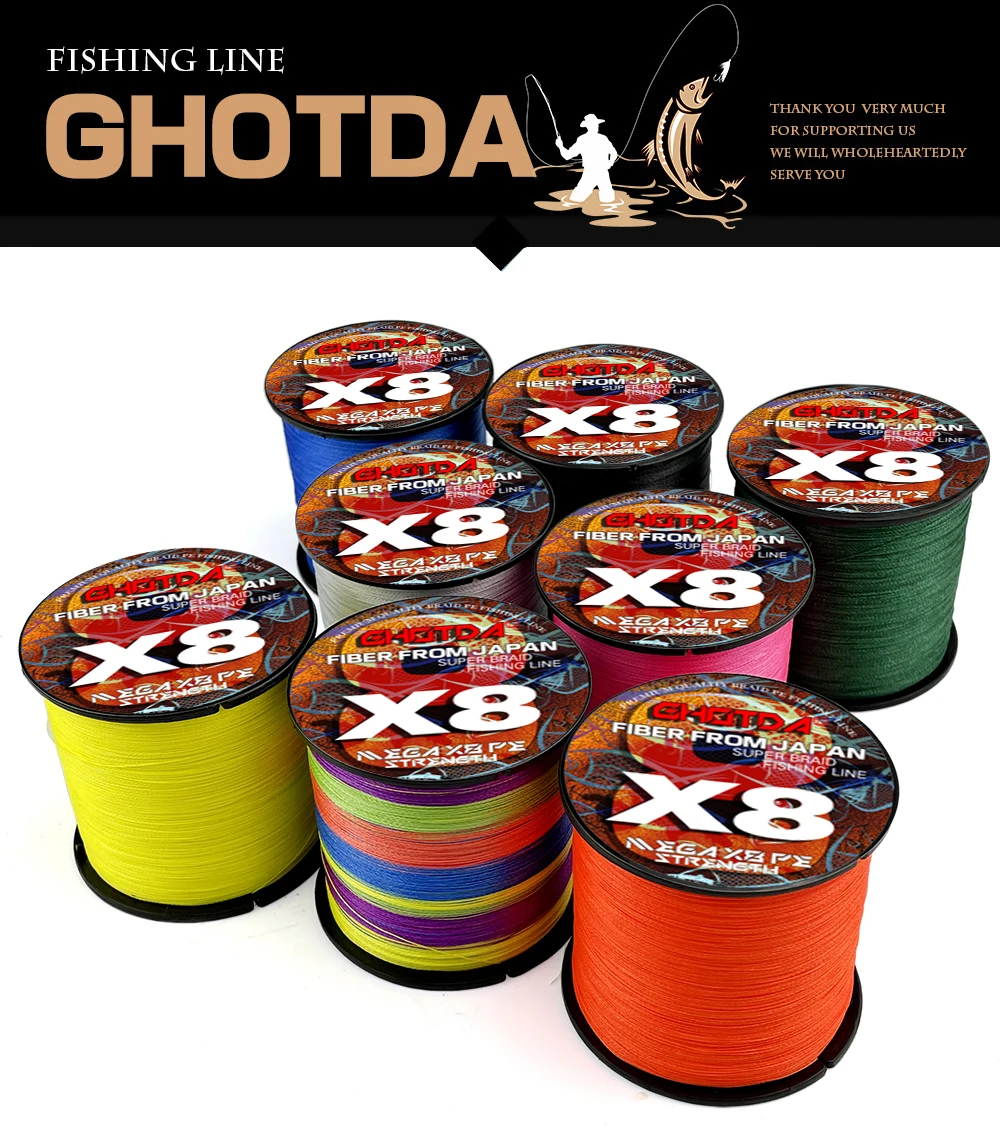 Línea PE trenzada GHOTDA colorida