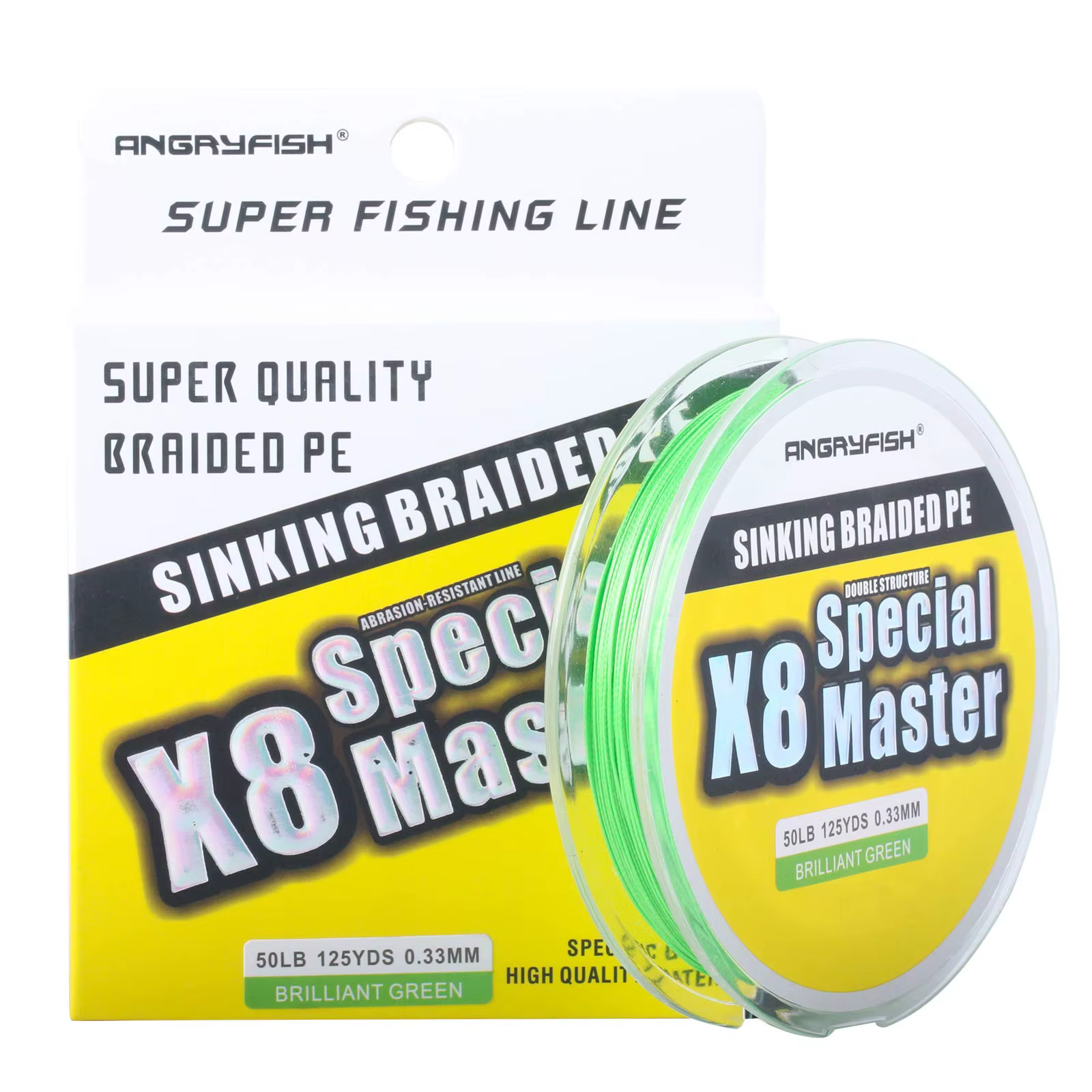 Línea trenzada Angryfish X8 PE 8+1 - Doble estructura hasta 80LB - imagen 2