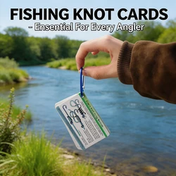 Tarjetas guía prácticas de nudos de pesca con clip resistente al agua