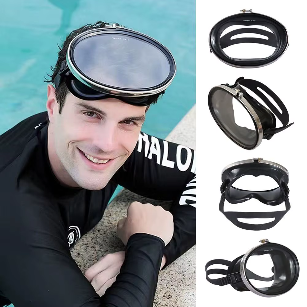 Máscara de buceo submarino – Lentes vidrio templado y vista amplia - imagen 4