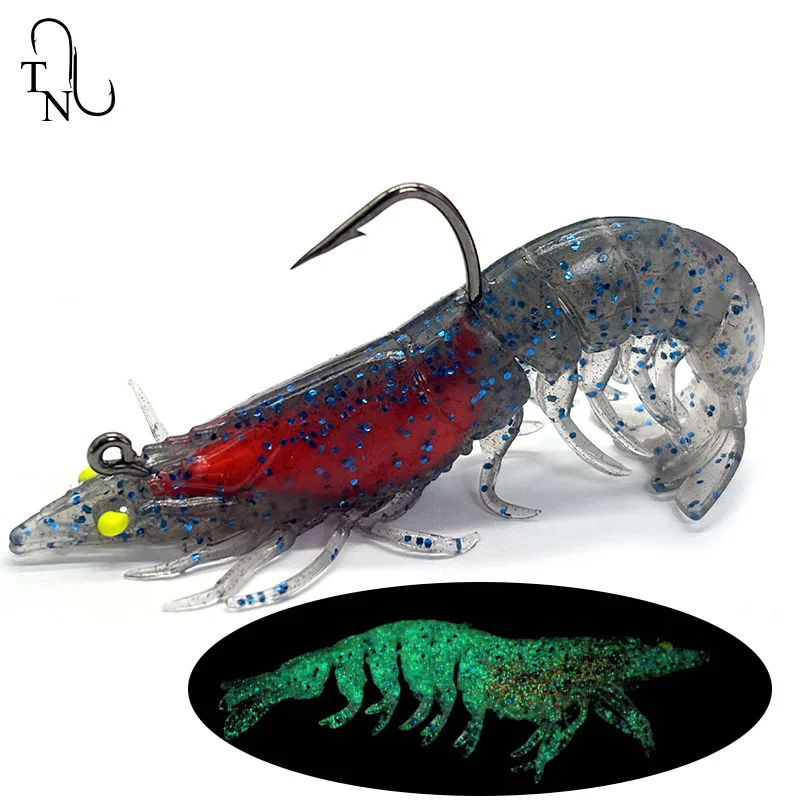 Señuelo swimbait de vinilo TN60 imitación camarón UV para lubina - imagen 5