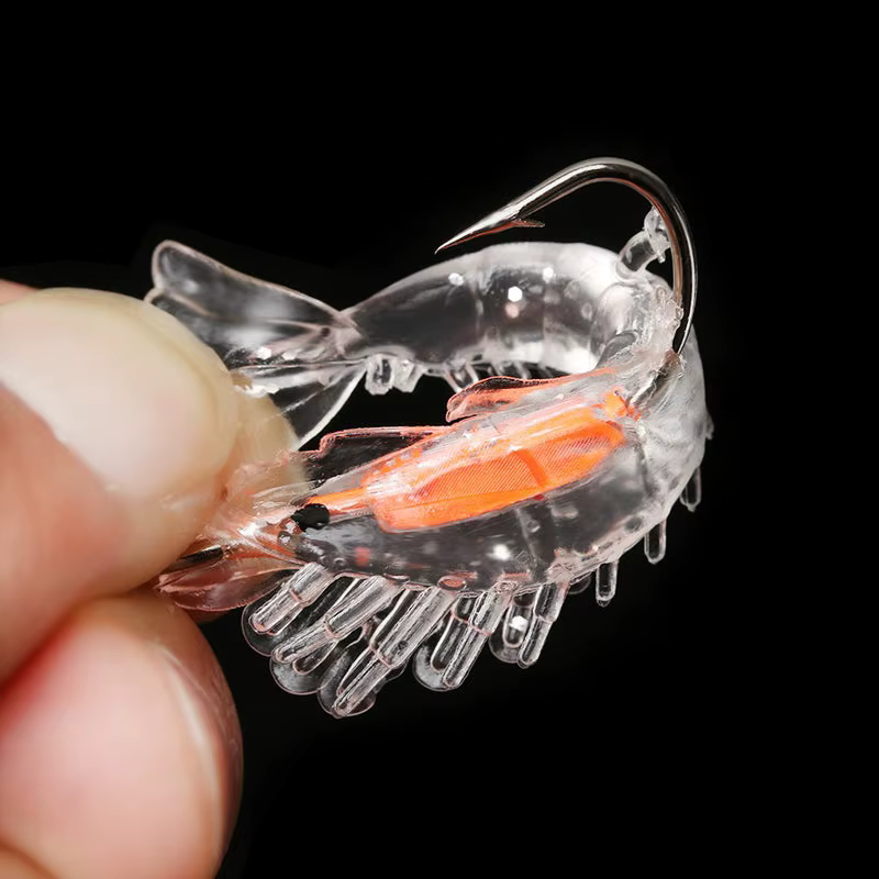 Señuelo camarón vinilo realista anzuelos afilados agua salada dulce - imagen 3