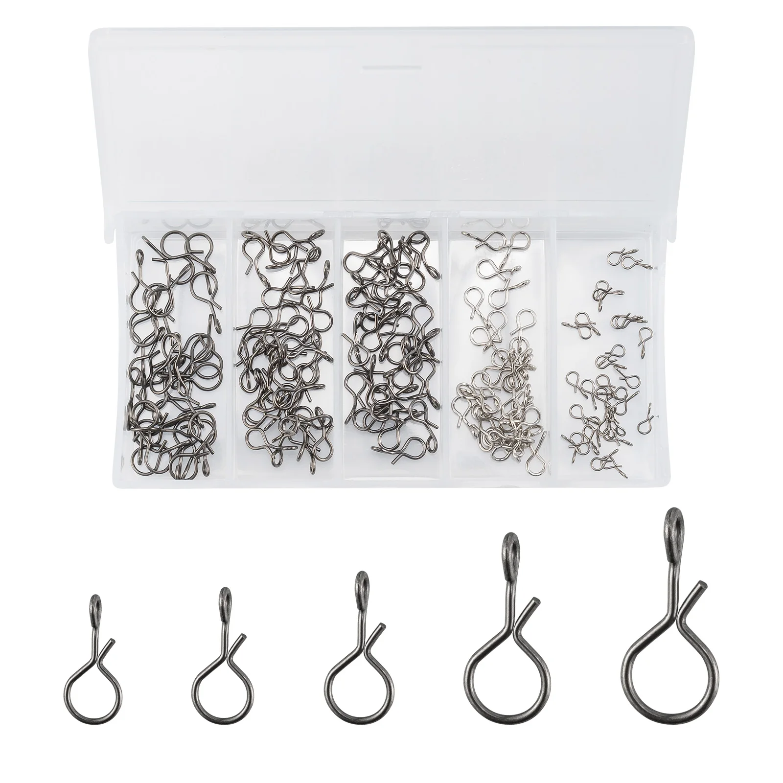 Clips de cambio rápido para pesca con mosca de acero alto carbono - imagen 2