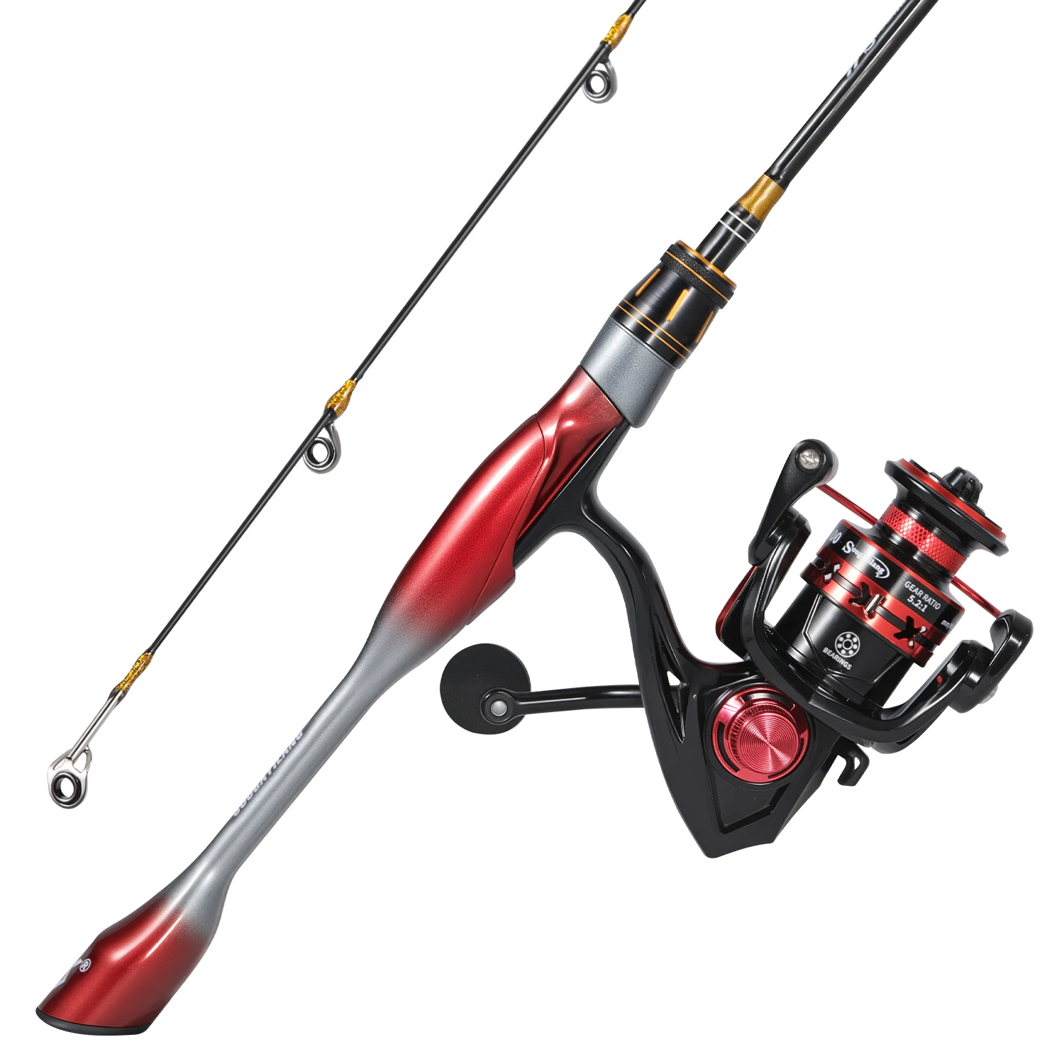 Combo Sougayilang de caña y carrete de pesca giratoria
