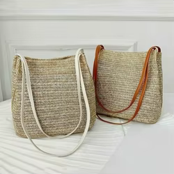 Cesta de Mimbre Playa Grande – Bolso Tejido Cruzado de Verano