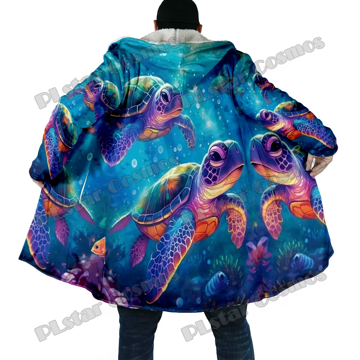 Capa de pesca DP68 con capucha – Abrigo térmico estampado tortuga - imagen 5