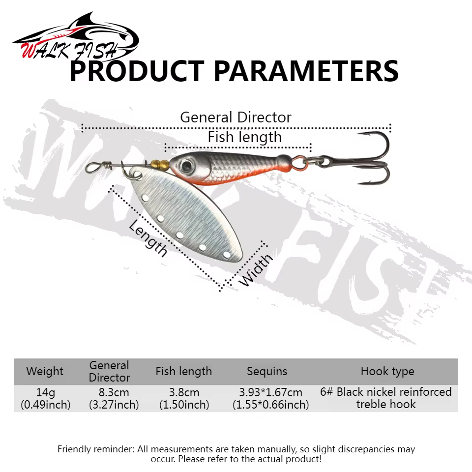 WALK FISH Señuelo cuchara metálica para lubina con anzuelos triples - imagen 5