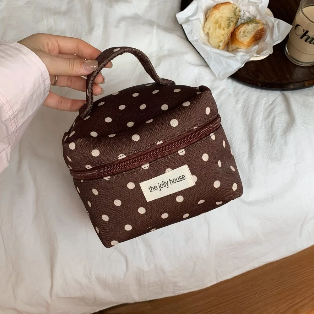 Bolsa de maquillaje portátil de lunares con gran capacidad para viaje - imagen 5