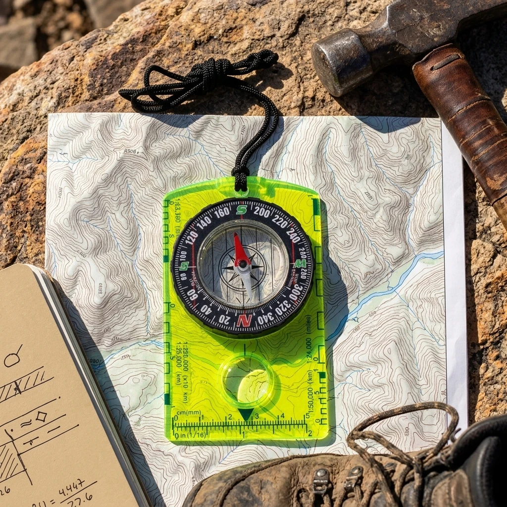 Brújula portátil multifunción con regla para cartografía y ruta - imagen 4