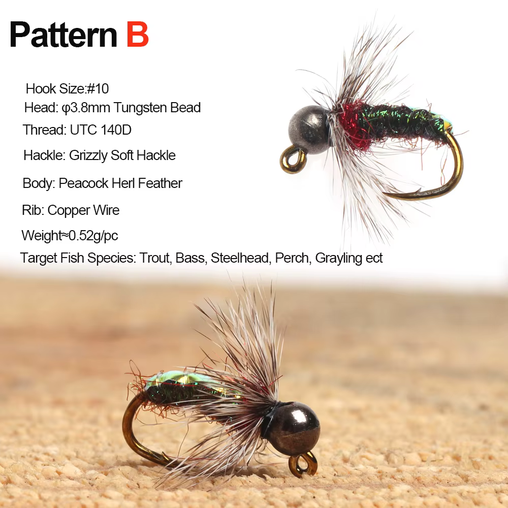 ICERIOIO #10 Cabeza Jig Tungsteno Ninfa – Para trucha y lubina - imagen 5