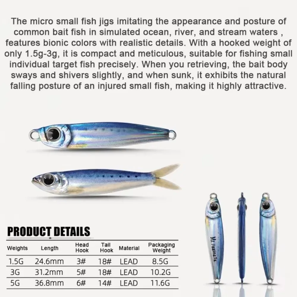 Señuelo micro jigging tipo cuchara biónica lentejuelas 3D - imagen 4