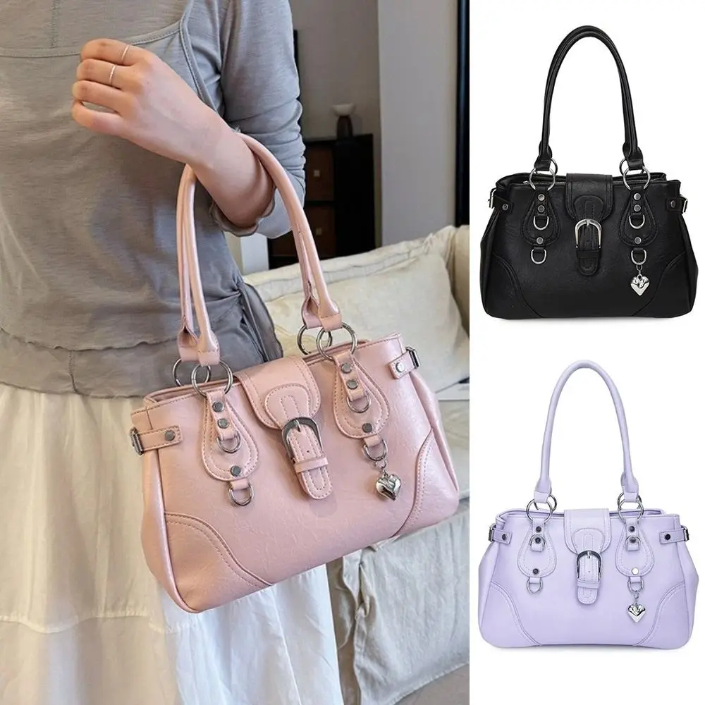 Bolso de hombro motero de cuero PU Y2K para mujer, gran capacidad - imagen 5