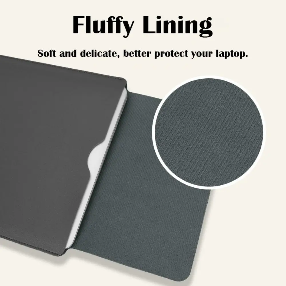 Funda para portátil 12-14 pulgadas con acabado PU y felpa