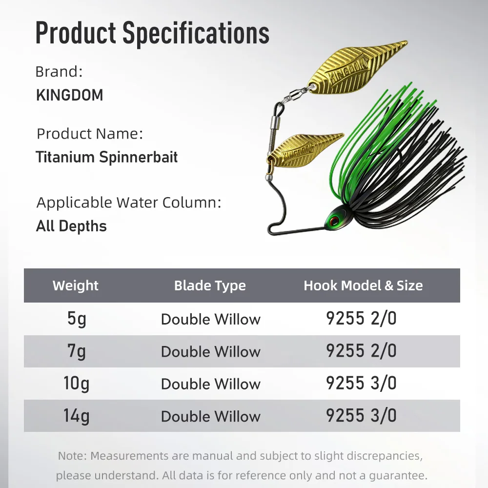 Kingdom Spinnerbait Jig de aluminio con doble hoja y anzuelo JIG - imagen 5