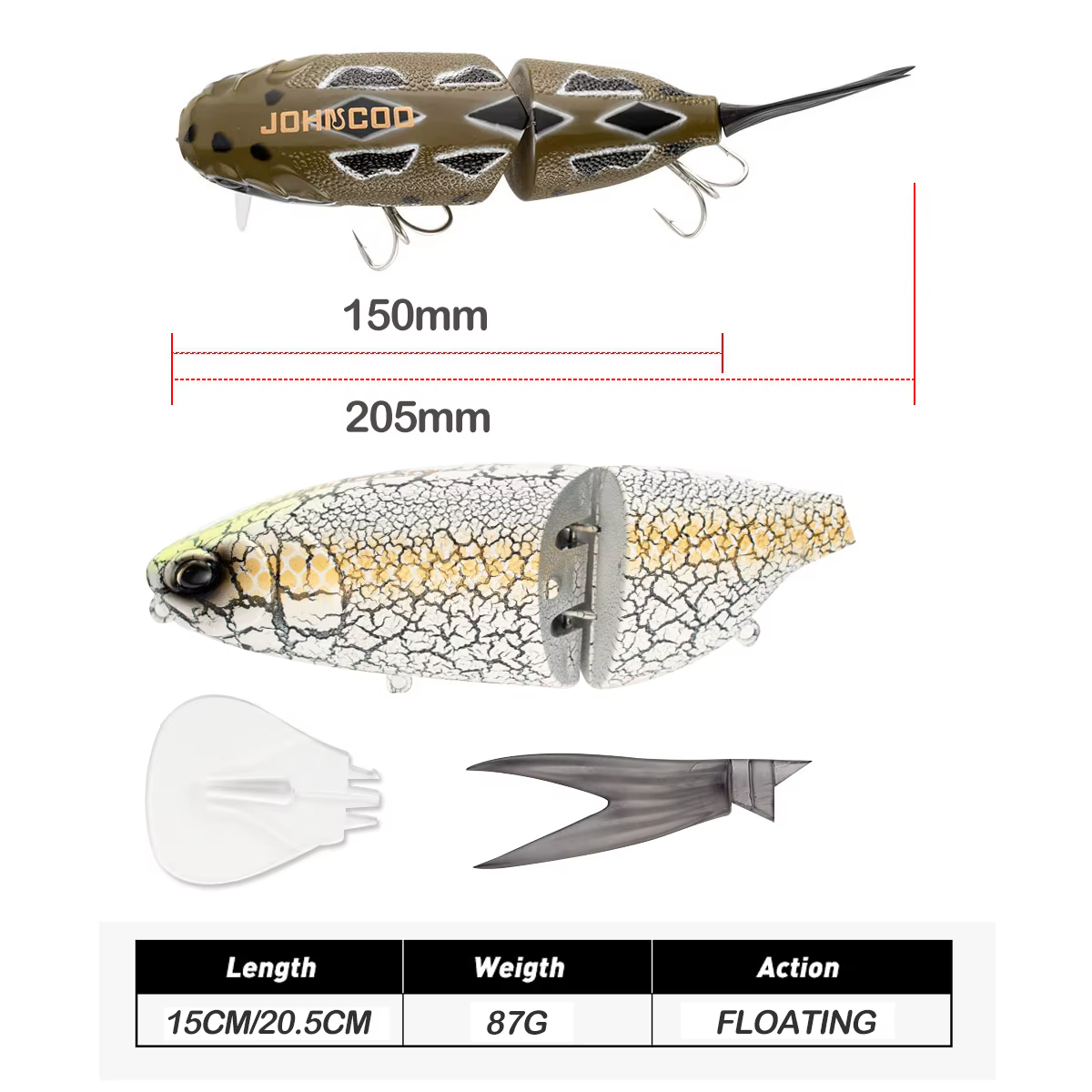Wobbler flotante 87g para Lucio y Lubina – 21cm profundidad - imagen 3