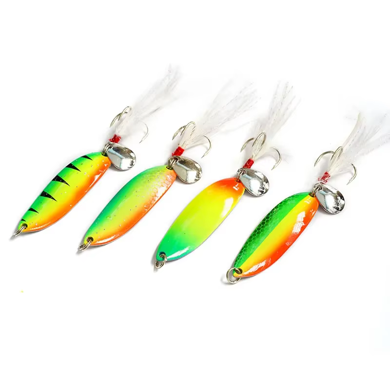 Cuchara giratoria Metálico con pluma láser – 5-21g para carpa