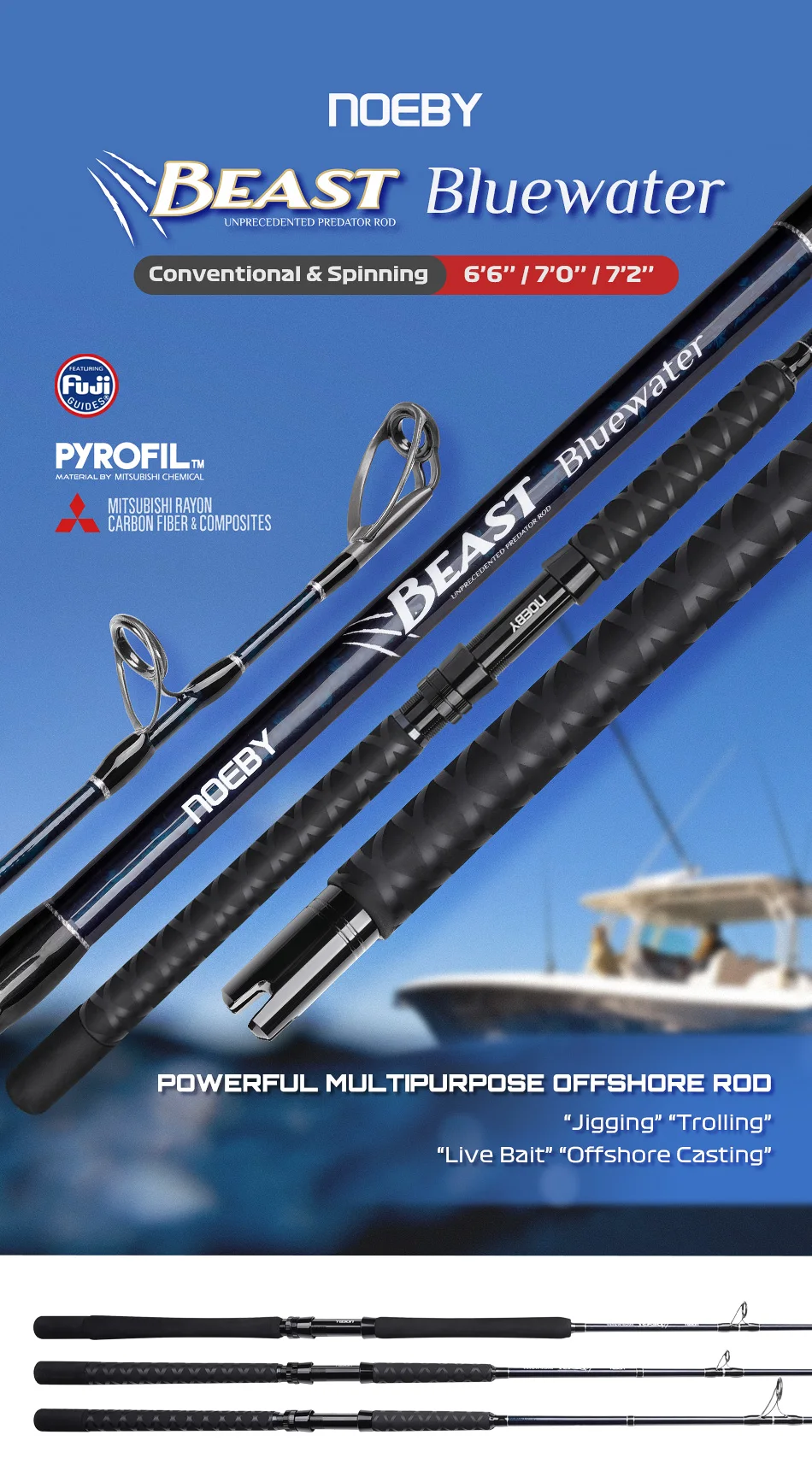 Noeby Beast caña offshore 1.98m
