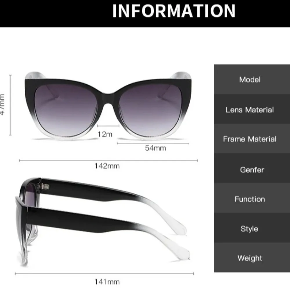 Gafas de sol minimalistas con ojo de gato y degradado