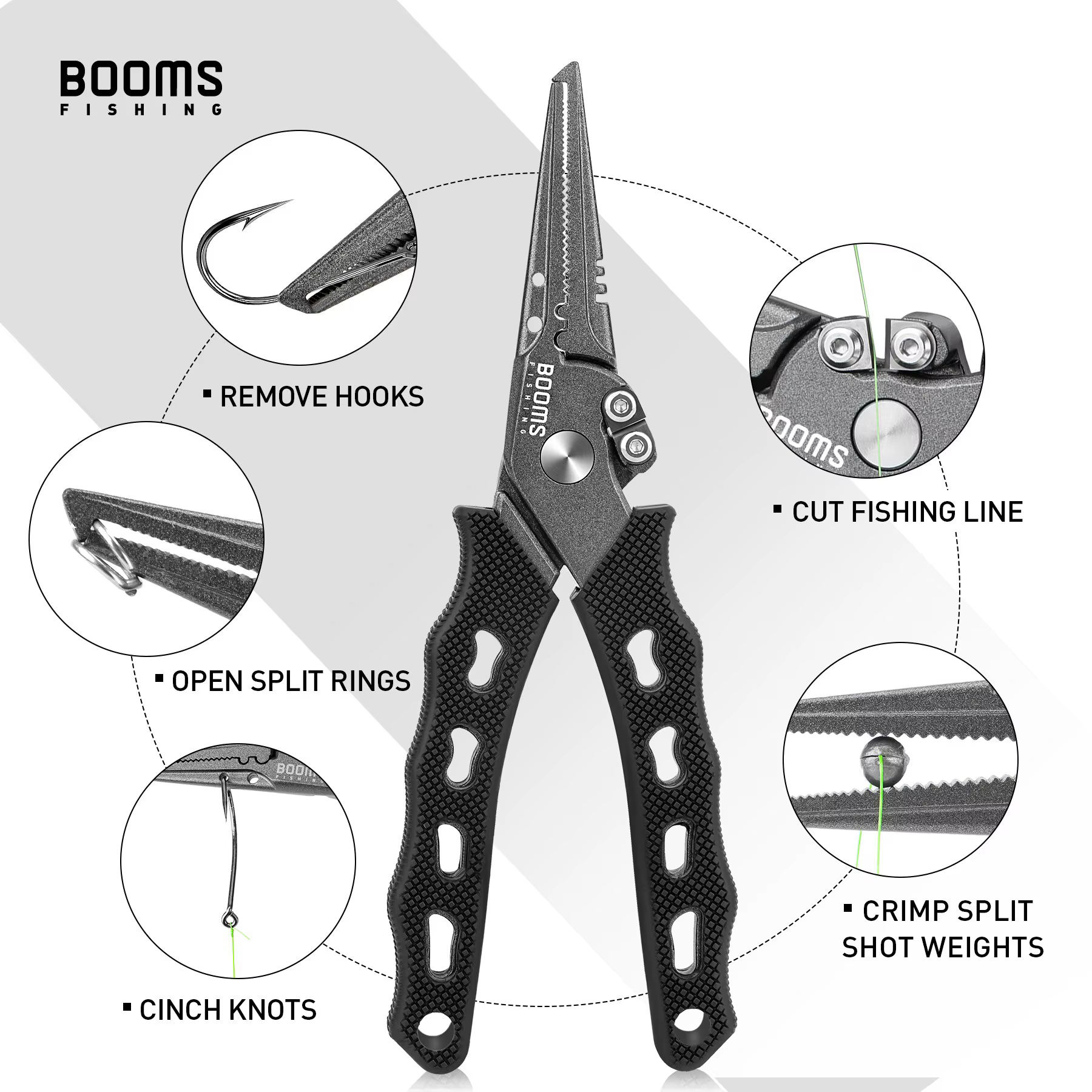 Booms Fishing F07 Alicates de pesca – Tijera trenzada - imagen 3