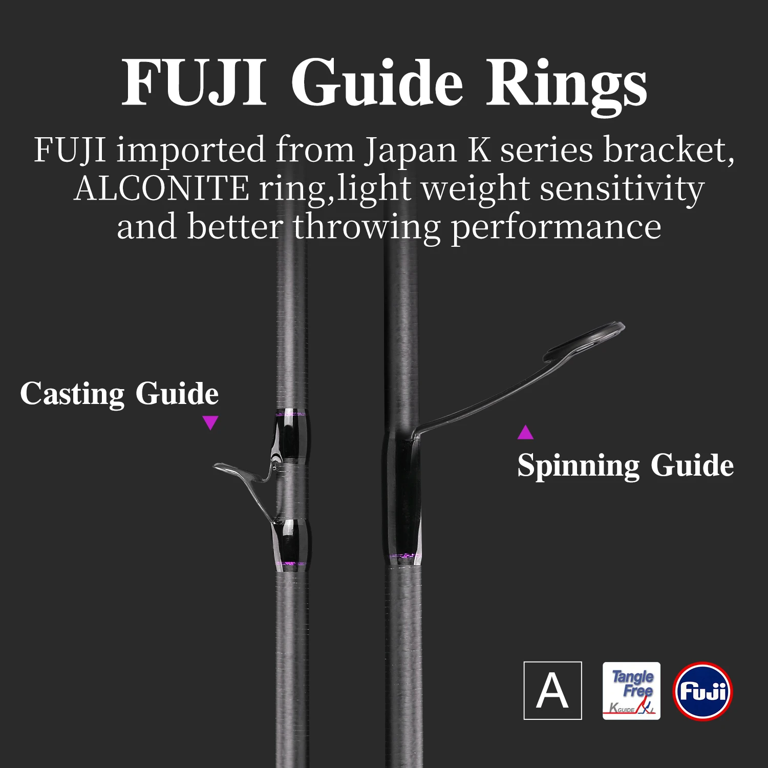 TSURINOYA Caña AJING ELF PRO Rockfish con anillas FUJI - imagen 3