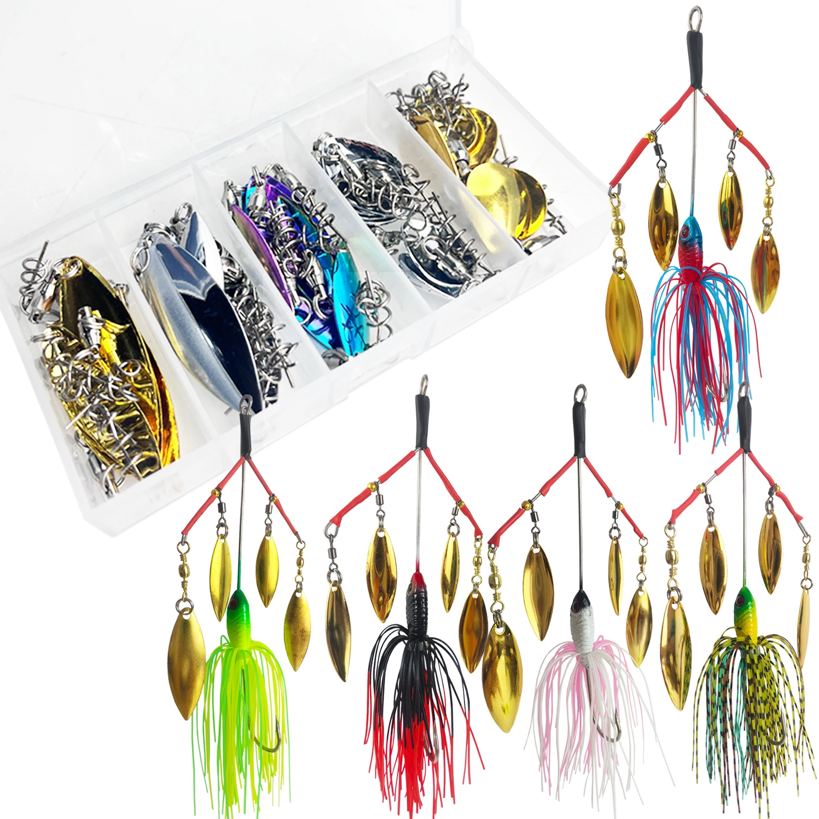FREE FISHER Señuelos giratorios spinnerbait con cuchilla Spin Willow - imagen 4