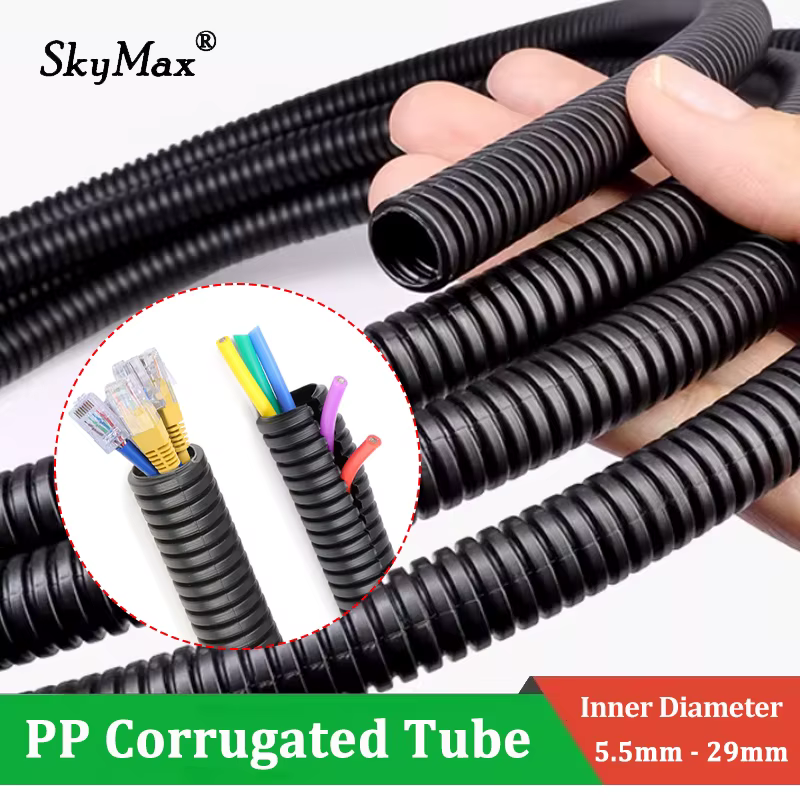 Tubo corrugado aislado PP 1‑10 m – Enhebrado de cables y protección de mallas - imagen 4