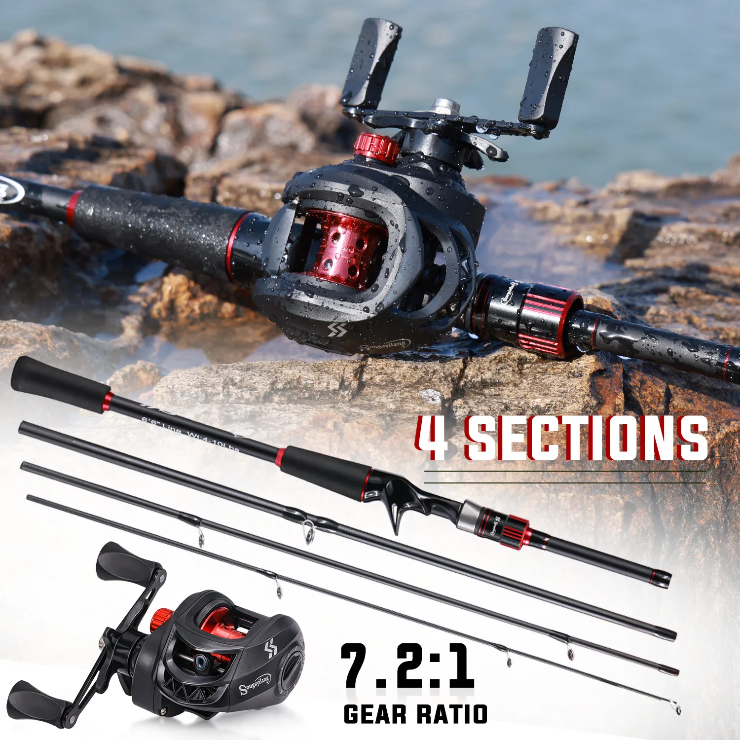Carrete de pesca Sougayilang 12+1BB