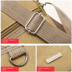 Bolso de pesca de lona cruzado gran capacidad – Negro