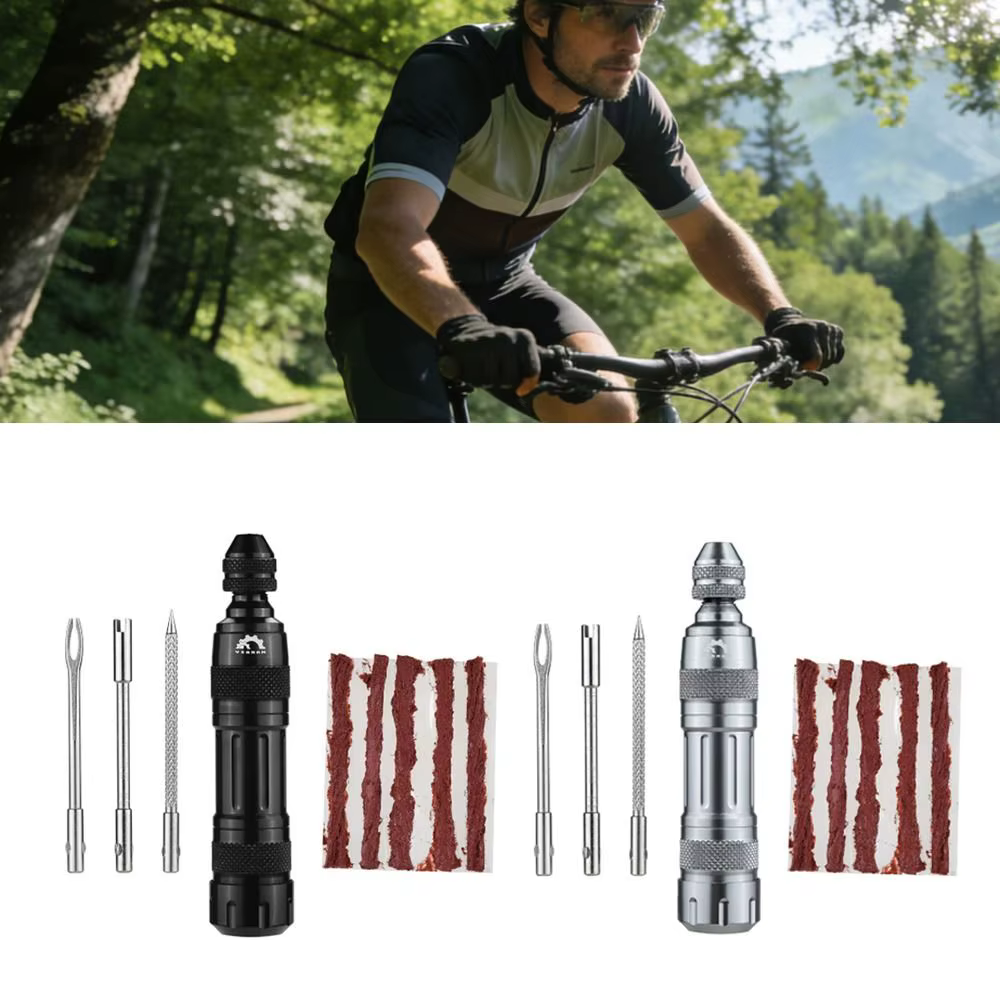 Kit reparación neumáticos de bicicleta con parches y tiras de goma - imagen 4